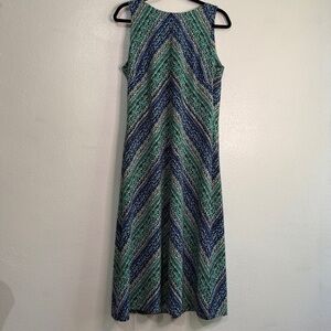 American Living Blue and Green Sleeveless A-line Maxi Dress
